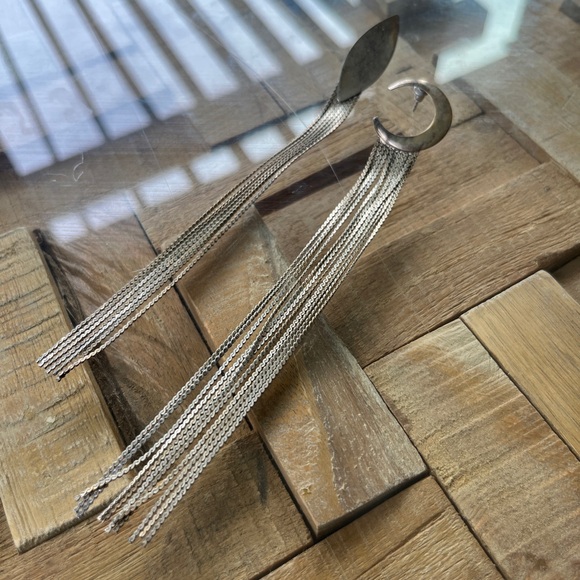 Free People 💗 asymmetric moon celestial chain dangly earrings - Picture 4 of 5